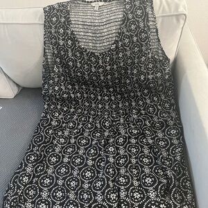 Croft & Barrow Black & White Floral Sleeveless Maxie Dress - Plus 3X